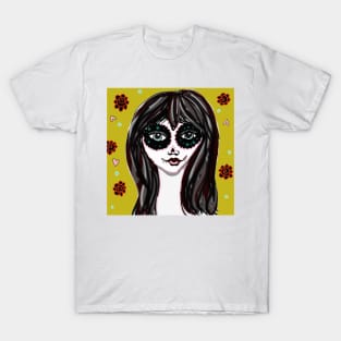 sugar skull girl digital art T-Shirt